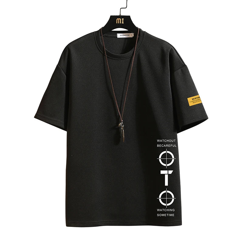 Short Sleeve T Shirt Men'S for 2024 Summer Print Black White Tshirt Top Tees Brand Fashion Clothes plus Size M-5XL O NECK