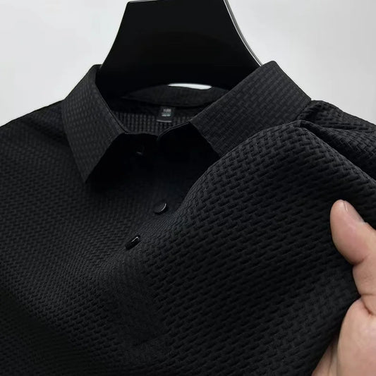 【High-Quality】M-4Xl Summer New Men'S Short Sleeve T-Shirt Cool and Breathable POLO Shirt Business Casual Sweat-Absorbing Top