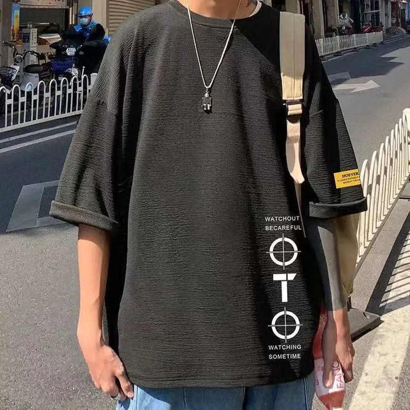 Short Sleeve T Shirt Men'S for 2024 Summer Print Black White Tshirt Top Tees Brand Fashion Clothes plus Size M-5XL O NECK