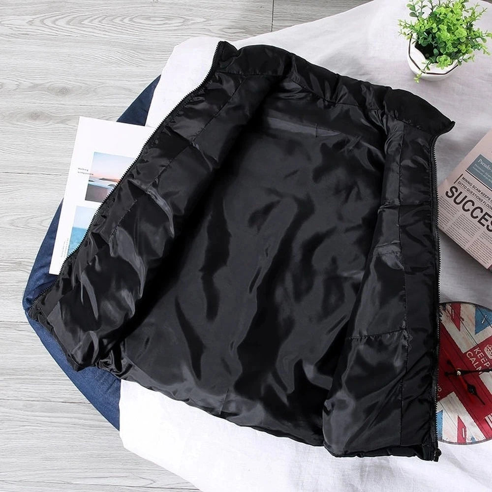 White Vest Jacket Men Slim Fit Stand Collar Sleeveless Puffer Jackets Spring Autumn Casual Waistcoat Men Warm Coat 2023 Trends