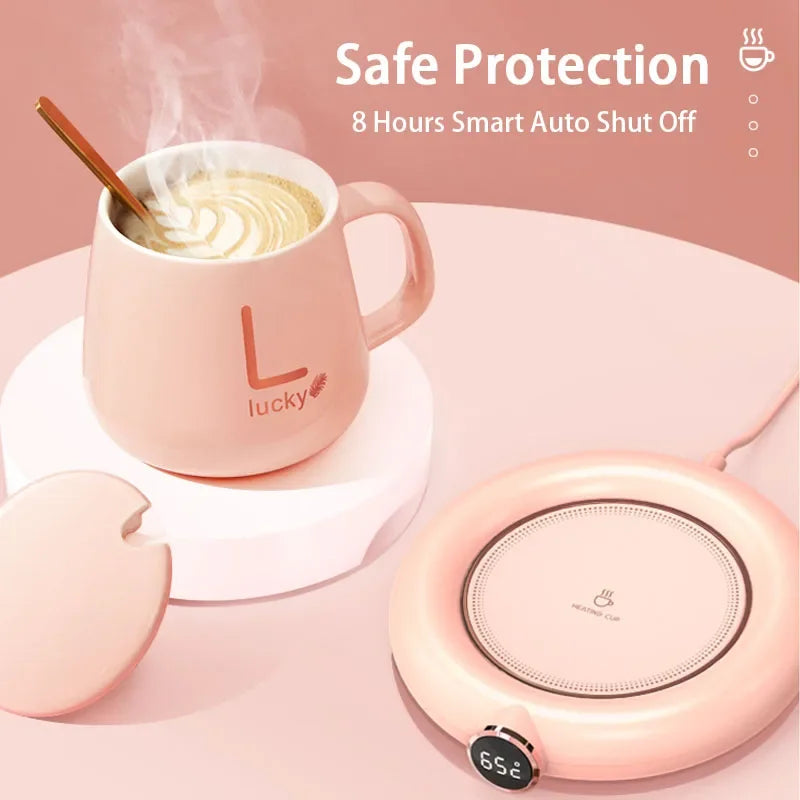 USB Coffee Mug Warmer for Tea Milk Water Drinks 3 Temperatures Electric Beverage Cup Warmer for Home Office Desk Use Gift Idea