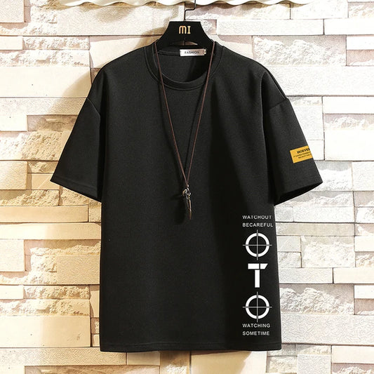 Short Sleeve T Shirt Men'S for 2024 Summer Print Black White Tshirt Top Tees Brand Fashion Clothes plus Size M-5XL O NECK