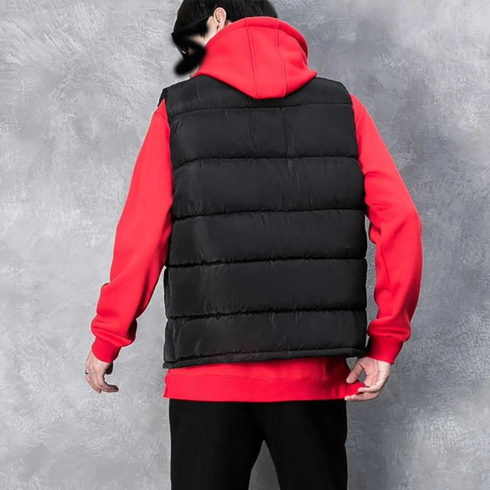 White Vest Jacket Men Slim Fit Stand Collar Sleeveless Puffer Jackets Spring Autumn Casual Waistcoat Men Warm Coat 2023 Trends